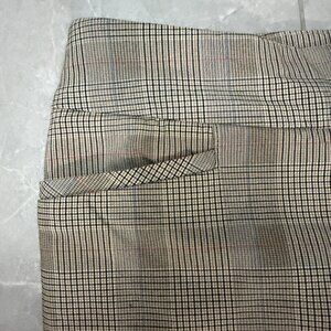 Chico's Bridgette Ankle Pant, Beige Houndstooth with Orange & Blue Accent, SZ 6